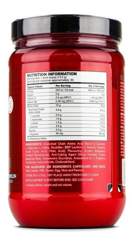 Suplemento en polvo BSN AMINOx aminoácidos sabor blue raspberry en pote de 1kg