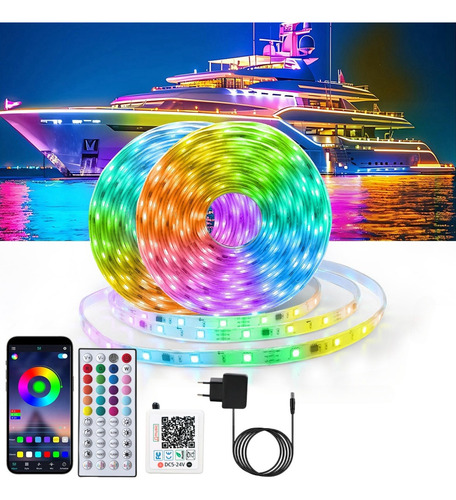Fita Led 30m 3535 Bluetooth Colorida Rgb Kit Controlo Remoto