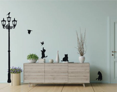 Imagen 2 de 3 de Farol Con Gatos Casa/ Living / Habitación Envío Gratis