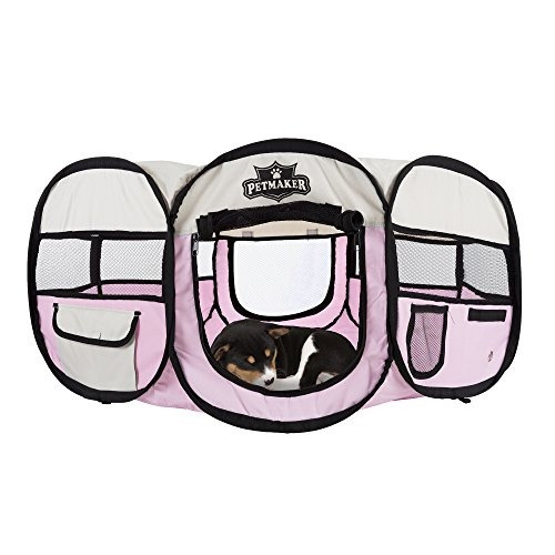 Petmaker Portable Pop Up Pet Play Pen With Carrying Bag, Pi