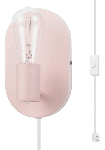 Aplique De Pared Con 1 Luz Rosa Mate Sin Bombilla