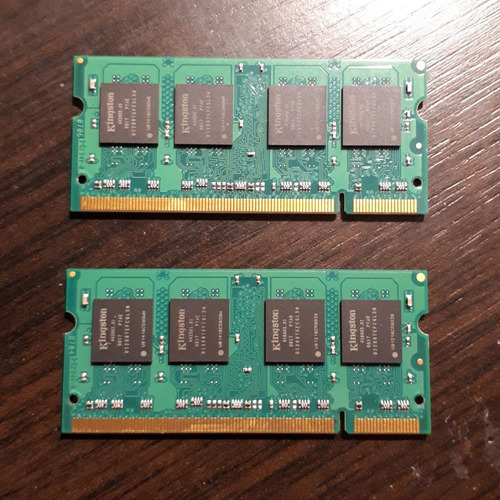 Lote 2 Memorias Kingston De 1gb C/u Ddr2 667mhz Para Laptop
