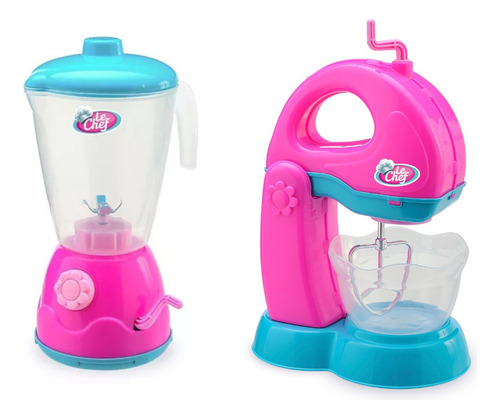 Kit Brinquedo Cozinha Batedeira E Liquidificador + Saco Laço