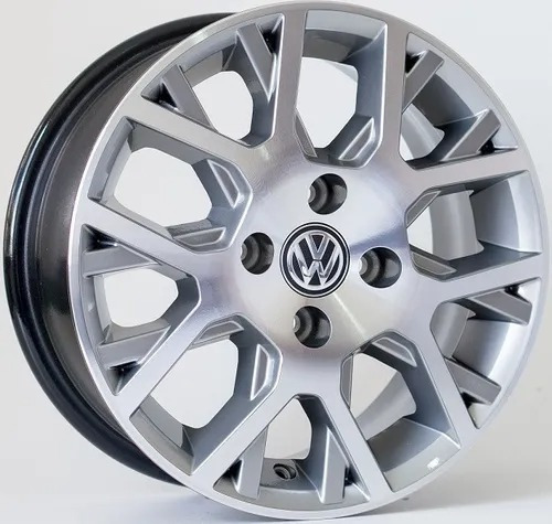 Rodas Vw Saveiro Cross Kr R45 Aro 17 (5x100) (jogo) +bicos Cor Grafite Diamantado