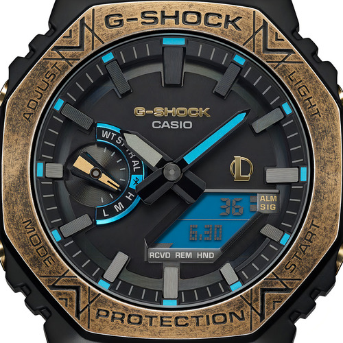 Reloj Casio Gshock Gm-b2100ll-1a League Of Legends Malla Plateado Bisel Plateado Fondo Gris Oscuro