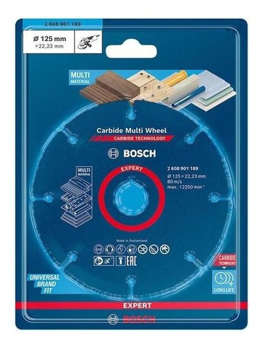 Disco Bosch Expert Carbide 125mm Color Azul