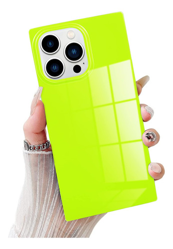 Funda Pavezeda Para iPhone 14 Pro Cuadrada Fluor Yellow