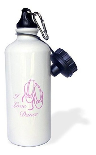 3drose I Love Dance Botella De Agua Abatible Con Pajita, 21 