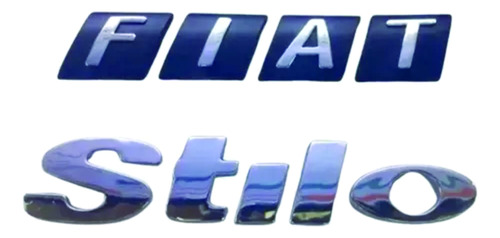 Kit Emblema Stilo + Fiat Traseiro 2 Peças