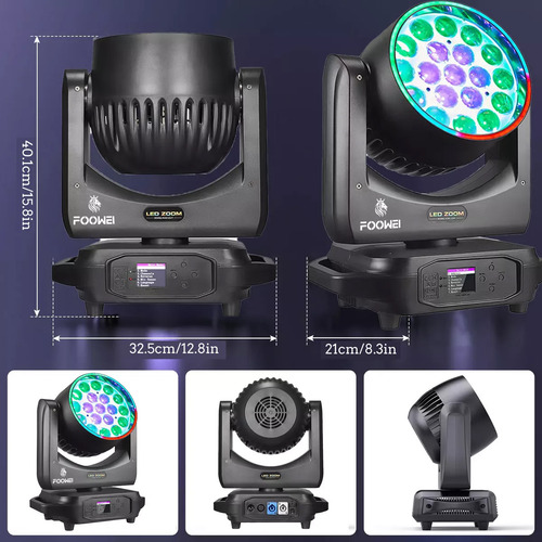 Cabeza Móvil Zoom Dj Luz Robotica Lámparas Colorantes 300w Foowei 19x15w Cañon Led Dj Cabezas Moviles Enfoque Luces Roboticas Luz Led Cabezal Móvil Dmx