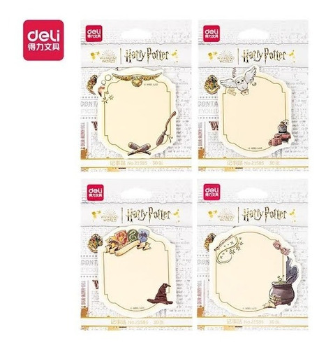 Post It, Notas Adhesivas Harry Potter Paquete Con 4 Modelos