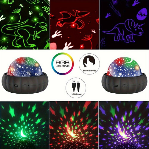 Luz Nocturna Led 3 En 1 Con Forma De Dinosaurio Y Unicornio