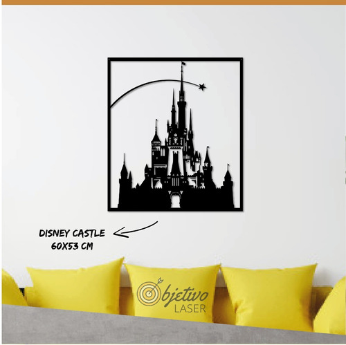 Cuadro Madera Calada Castillo Disney Castle 60x53 Cm