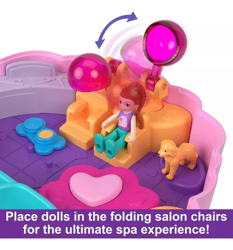Polly Pocket Boneca Micro Conjunto Spa Do Poodle Mattel Hkv