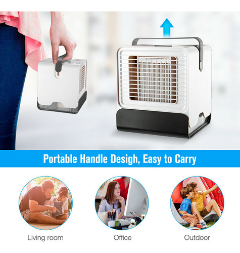 Mini Enfriador De Aire Portátil Recargable Por Usb Con Luz L