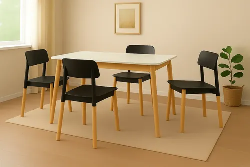 Comedor moderno mesa Eames rectangular con sillas Milan Baires4