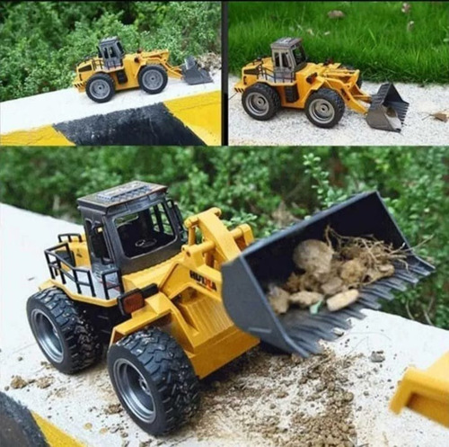 Imagem 7 de 7 de Escavadeira De Controle Remoto Huina 1520 1:18 Amarelo Top!