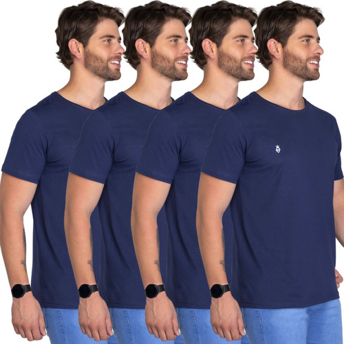 Kit 4 Camiseta Masculina Básica Atacado Algodão 30.1 Premium