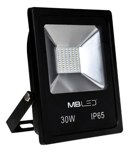 Refletor LED MB Led Refletor LED 30W com luz azul e carcaça preto 110V/220V