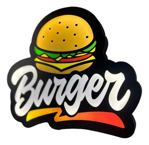 Letreiro Luminoso Burger - Decoração Hamburgueria