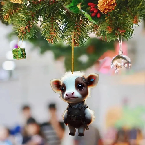 10 Piezas De Decoración Navideña Con Colgantes De Vaca