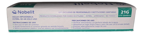 Jeringa Descartable 3 Ml Con Aguja 21 G 40/8 X 100 Un. 3 Ml