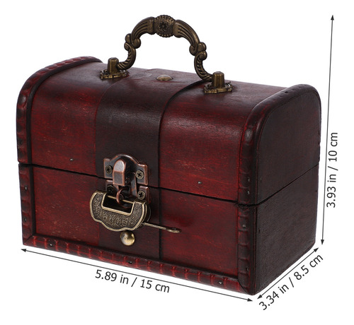. Cofre Del Tesoro Antiguo, Caja De Recuerdos De Madera,