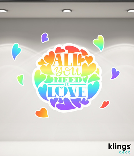 Imagen 5 de 9 de Vinilos Vidriera Enamorados San Valentin Pride