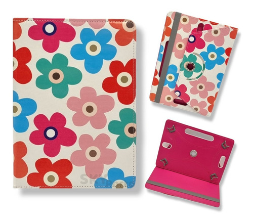 Funda Flores Tablet 10 Pulgadas Giratoria Universal 360 Soul