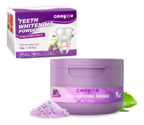 Eliminación De Manchas Polvo Blanqueador Dientes Uva Menta