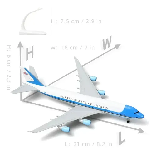 Miniatura Avião Boeing 747 Air Force One 21 Cms | Frete grátis