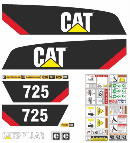 Calcomanías Caterpillar 725 Con Preventivos Originales
