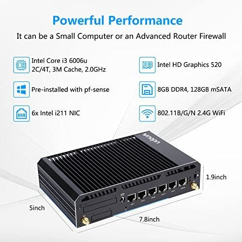 Dispositivo Vnopn Micro Firewall, 6 Puertos Intel Nic Gigabi