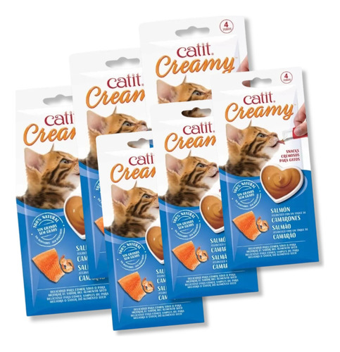 Golosinas Gatos Pouch Snacks Catit Creamy 40 Gr Salmon