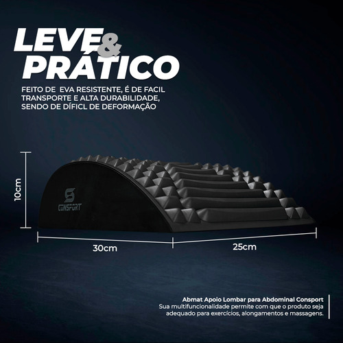 Abmat Colchonete Almofada Abdominal E Apoio Flexão Cor Preto