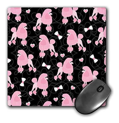 Mouse Pad Pink Poodles Bows And Hearts - 8 By 8-inches ...