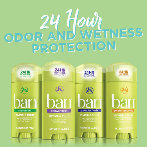 Desodorante Antitranspirante Ban Original, Sin Perfume, 76 M