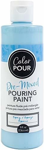 American Crafts Color Pour Paint 8oz Topaz, Multicolor