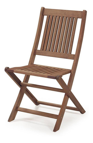 Cadeira Dobrável Sem Braços Madeira Eucalipto Castanho Cor Única