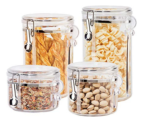 Oggi Clear Canister Food Storage Container Set, 4zl43