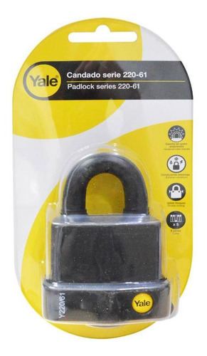 Candado Yale Intemperie Negro 220-61mm (8816)