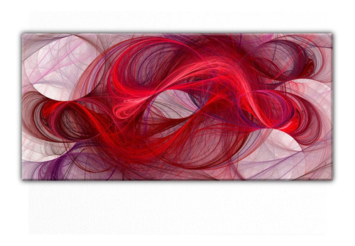 Cuadro Decorativo Acrilico 30x60 Abstracto Rojo Geometira