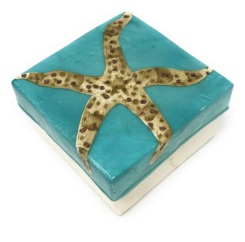 Kubla Craft Starfish Capiz - Caja De Recuerdos (3.0 in), Dis