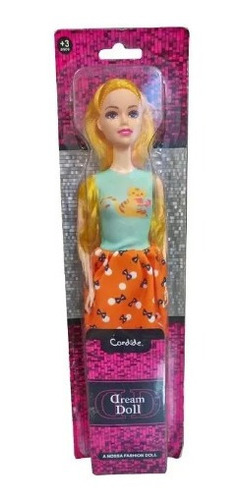 Boneca Brinquedo Fashion Dream Doll - Laranja