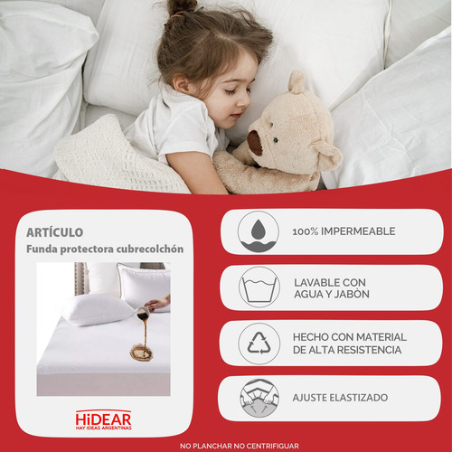 Cubre Colchón Impermeable Funda Protectora De 2 Plazas 2 Plazas