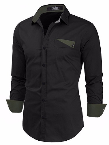 Camisa Slim Fit Lcc15 Negra La Chaqueteria 