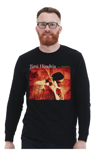 Polera Ml Jimi Hendrix Live In Woodstock Rock Impresión Dire
