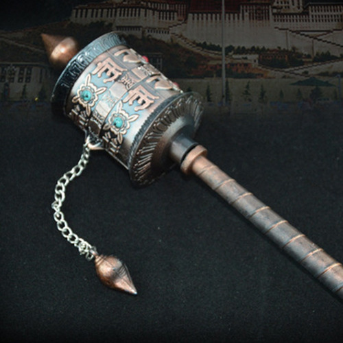 Imagen 2 de 4 de Columpio Rueda De Oración Budismo Nepal Del Tíbet Hecho De