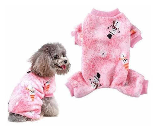 Pijama De Navidad Para Perro Con Patrón De Muñeco De Nieve, 