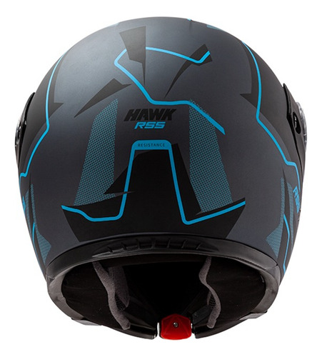 Casco Moto Hawk Rs5 Vector Resistance Rebatible Doble Visor Color Negro/celeste Diseño Sophie Resistance Tamaño Del Casco L